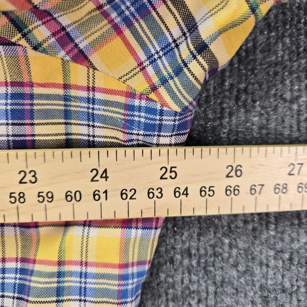 Polo Ralph Lauren Shirt Mens XL Classic Fit Yellow Madras Plaid Button Down Pony